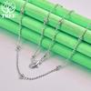 Elegant 925 Sterling Silver Smooth Bead Chain Necklace For Lady Luxury Noble Jewelry Birthday Anniversary Party Gift Accessories