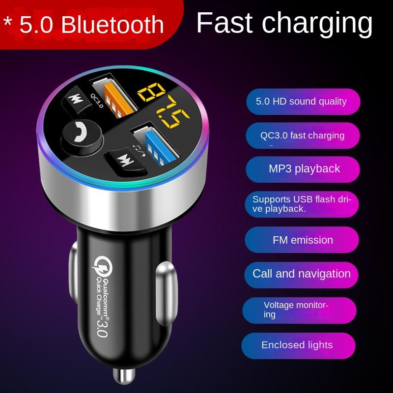 Neuer Stil 3.1A Dual USB Auto MP3 Player Auto FM Bluetooth Empfänger QC3.0 Zigarettenanzünder Schnellladung Autoladegerät Netzteil