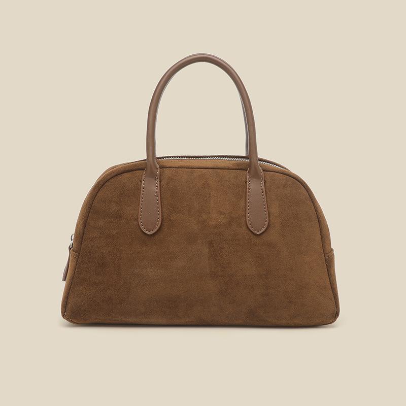 

Осенне-зимняя сумка Niche из высококачественной замши для боулинга в стиле ретро для женщин Boston Simple коричневый