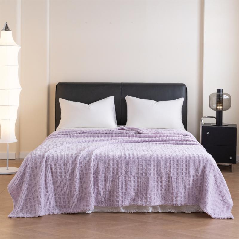 Reversible Waffle Jacquard Blanket - Multi-functional, Can Be Used As a Throw or Cover, Thick Plush,
