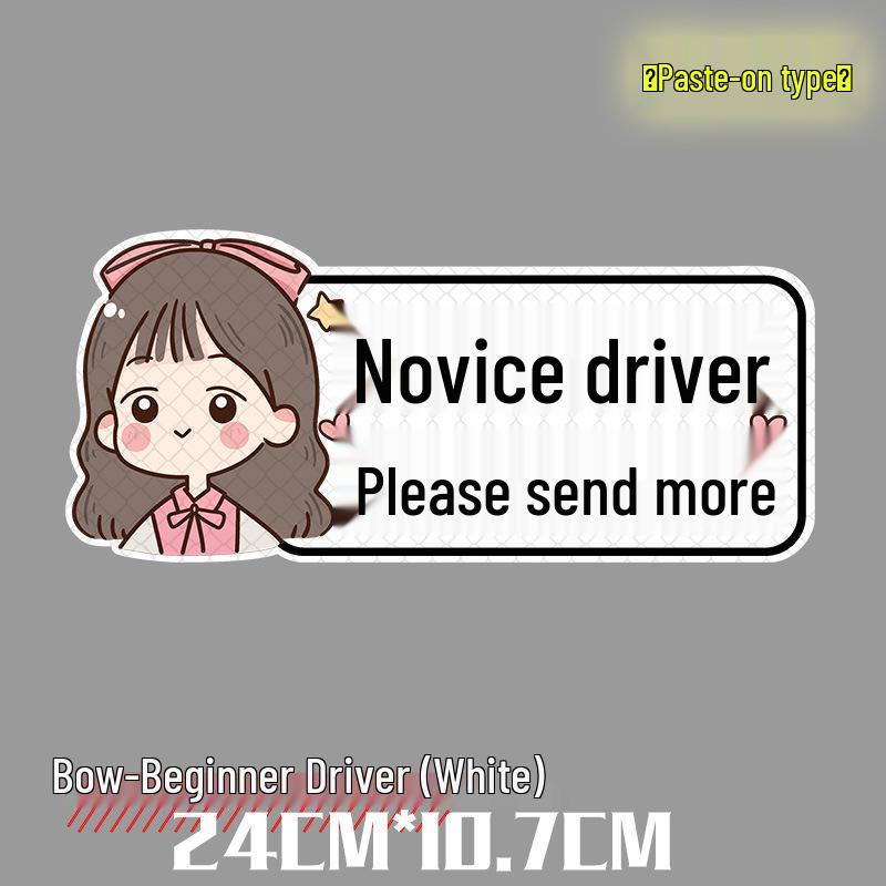 New Driver On Board Reflective Car Sticker - Female Driver Alert
