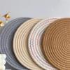 Manteles Individuales Redondos Tejidos de Algodón Resistentes al Calor Antideslizantes Trenzados Lavables para Mesa de Comedor Cocina Decoración del Hogar