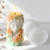 Flower Girl Embossed Cylindrical Silicone Mold Holiday Candle Silicone Mould For Resin Casting Handmade Candle Soap