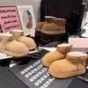 European Station Winter New Kapibara Matte Leather Thickened Snow Cotton Boots Bread Shoes Small Women's Shoes