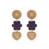 Vintage Multi Layer Dangle Earrings for Women Enamel Flower Heart Drop Earrings Fashion Charm Beach Vacation Jewelry Accessories