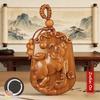 Natural Peach Wood Chinese Zodiac Keychain Hand Carved Lucky Blessing For Daily Use Gift For Friends Family