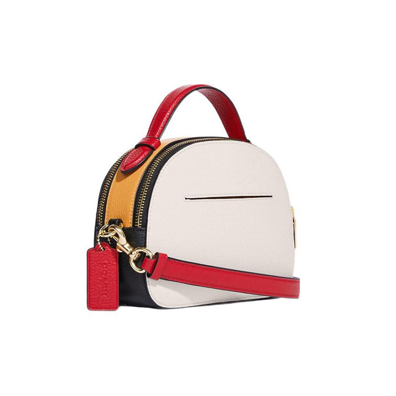 Coach Disney Disney Collaboration X Keith Haring Serena 21 Mickey Mouse Zipper Pebbled Leather Shoulder Crossbody Bag Small Women White