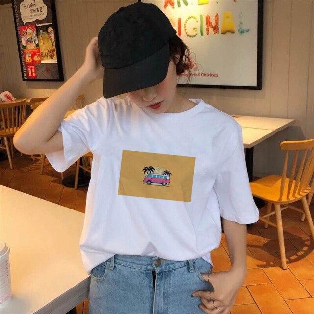 T Shirt Graphic Car Print Women Summer 