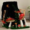 Flannel Mushroom Print Throw Blanket Super Soft Cozy Nap Blanket for Bed Sofa Office Travel Machine Washable Perfect Home Gift
