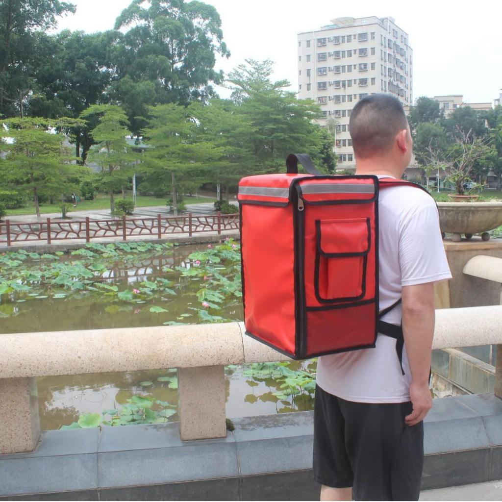 Zaino termico da asporto per pizza, grande capacità 42L/62L, borsa a spalla doppia portatile per esterni