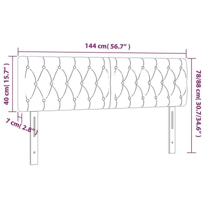 VidaXL Tête de Lit à LED Meuble de Chambre à Coucher Accessoire de Lit Double Tête de Cadre de Lit Intérieur Marron Foncé 3121949