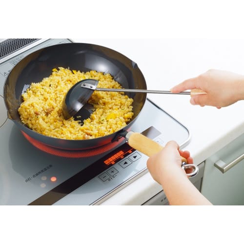 Yoshikawa Cookpal Chinese Ladle, Black, 40.8cm, Made in Japan, YJ2487