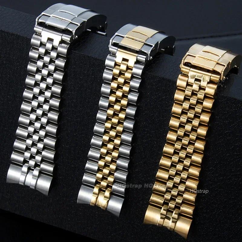 20mm Curved End Bracelet for Rolex Solid Stainless Steel Watchband for Jubilee Men Women Wristband High Quality Belt Accessories