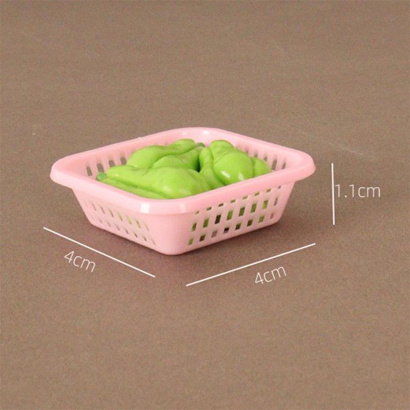 Dollhouse Simulation Vegetable Basket Set Dollhouse Decoration Mini Play Toys Kitchen Life Scene Model Accessories Props