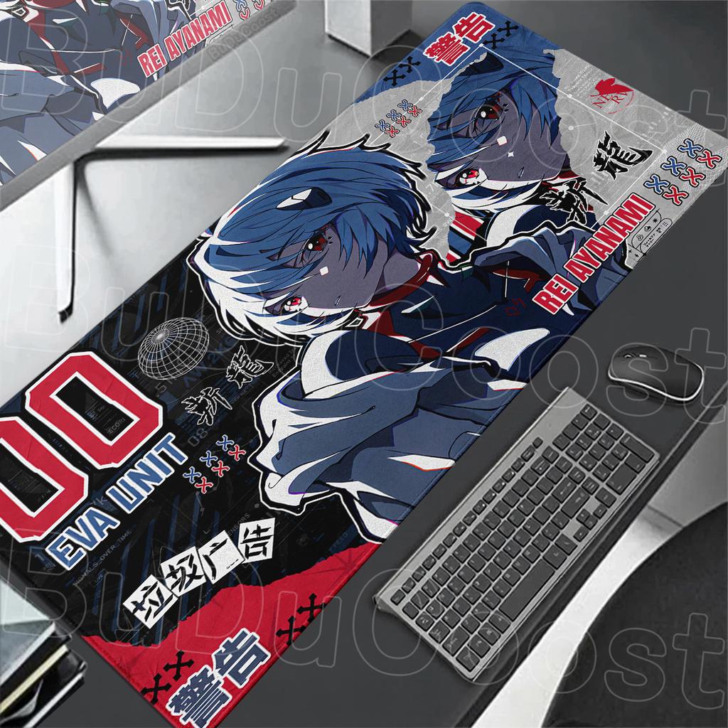 Large Computer Anime Mousepad Evangelion Laptop Office Extend Table Pad XXL E-Sports Stitch Edge Gamer Keyboard Mat for LOL CSGO