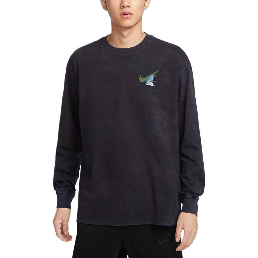 Nike Round Neck Casual Comfortable Long Sleeve T-Shirt Men Tops Black HF6196-010