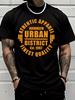 Unisex Crew Neck Tee Brooklyn Urban District Retro Letter Print Short Sleeve Top Summer Loose Soft Light Casual Basic Daily Wear