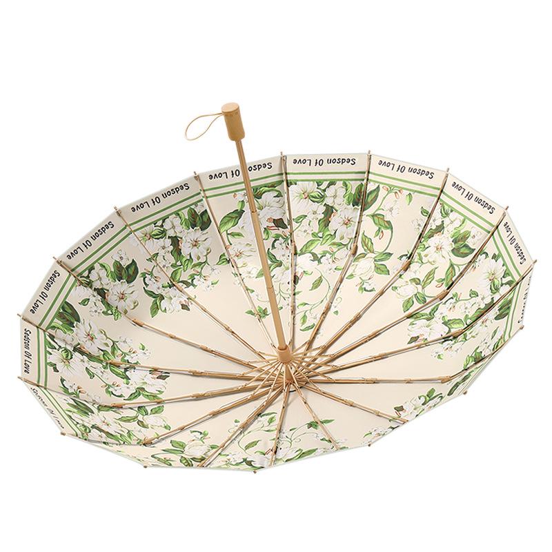 Extra großer 16-Speichen-Sonnenschutzschirm – UV-beständig, faltbar, doppelt verwendbar für Sonne und Regen