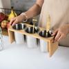 IMEEA Chopstick Holder, Cutlery Stand, Cutlery Holder, Cutlery Case, Stainless Steel with Wooden Frame, Set of 3