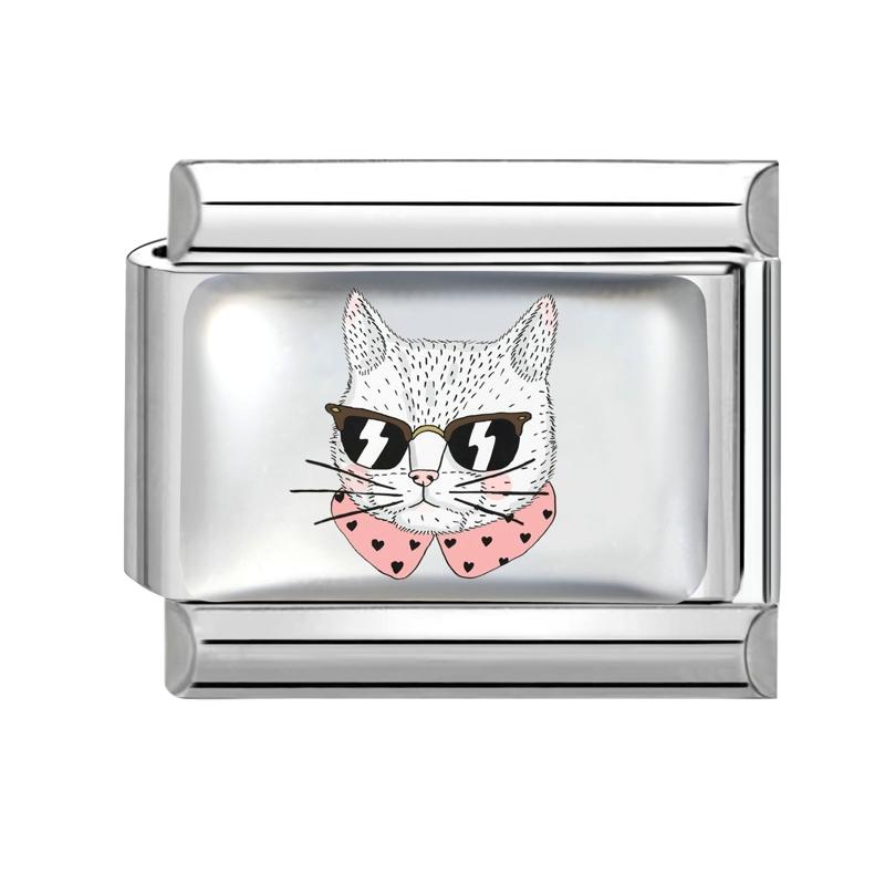 1PC Creative Personalized Tulip Lovely Cats Rabbit Star Heart Italian Charm Fit 9MM Stainless Steel Bracelet DIY Making Gift