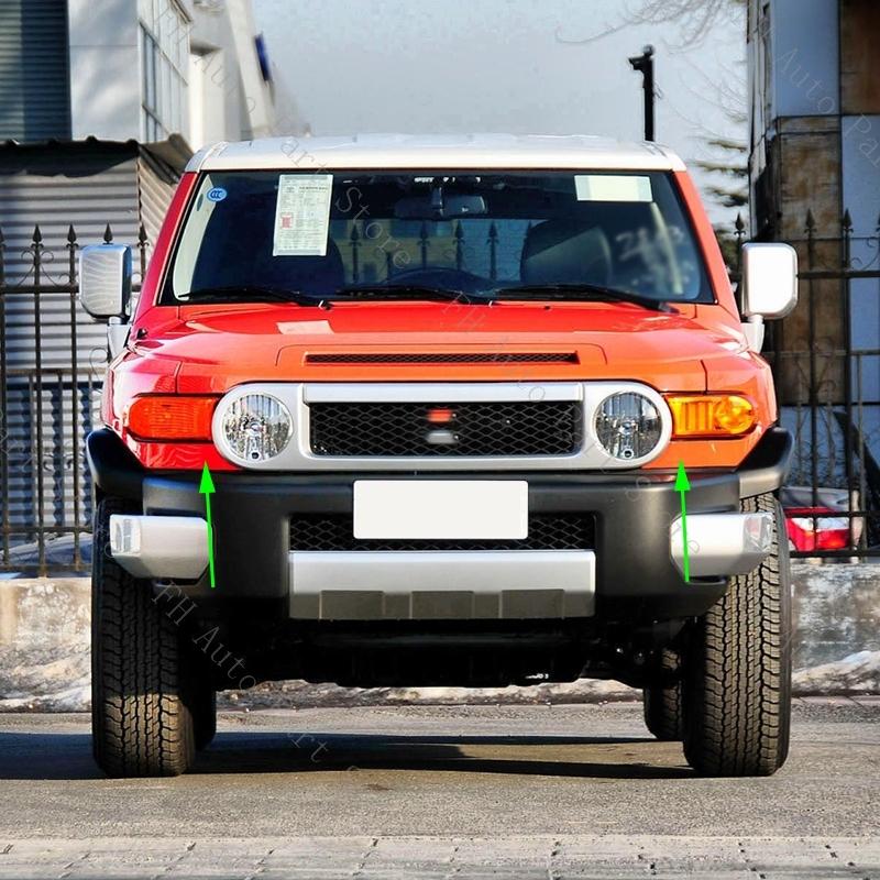 2PCS Front Bumper Headlight Headlamp Lower Trim Cover Lid Grille For Toyota FJ Cruiser 2007 2008 2009 2010 2011 2012 2013 2014
