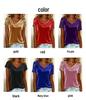 2026 European & American Velvet High-Neck Sequin Patchwork Short-Sleeve Women's Fashion Top