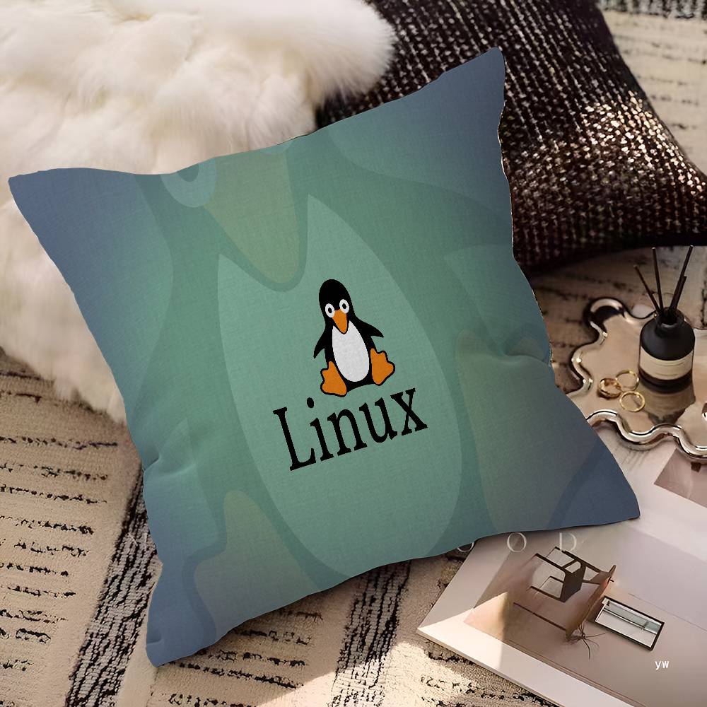 

Linux Operating System Tux Penguin Anime Pillow Gift Home Office Decoration Bedroom Sofa Car Cushion Cover Case x 30x30 cm