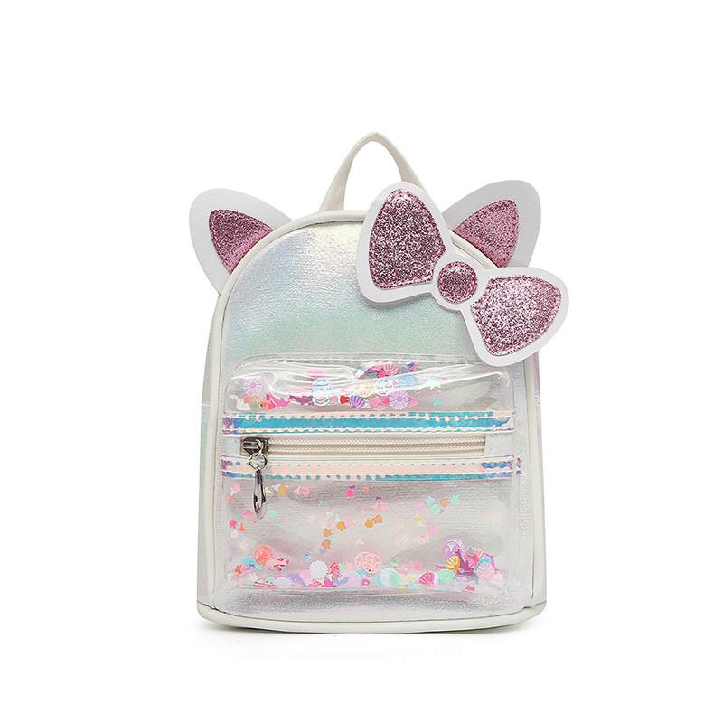 

Kids Friendly Cute Cat Ear Backpack With Waterproof Pu Material For Girls белый
