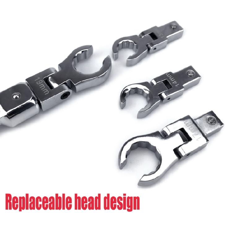 Flex Head Ratchet Wrenches Set, Tool Gear Metric Tubing Large Angle Tool Set