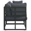 Outdoor Furniture Set with Cushions 3 Piece Black and Anthracite Metal