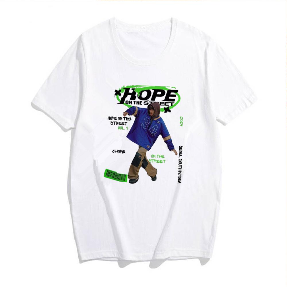 Hope On The Street Shirt Kpop J-Hope Summer Shirt Jhope New Album T-Shirt Jung Hoseok Short Sleeve Kpop Army Tee Kpop Fan Gift