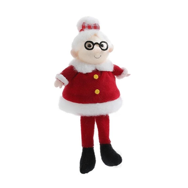 Santa And Snowman Sitting Plush Dolls Christmas Decorative Ornament For Home Office Party Gift