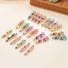 Painted Paint Flower Duck Bill Clip Antique Hairpin Hair Accessories, Alloy Female Side Clip Hairpin Customization