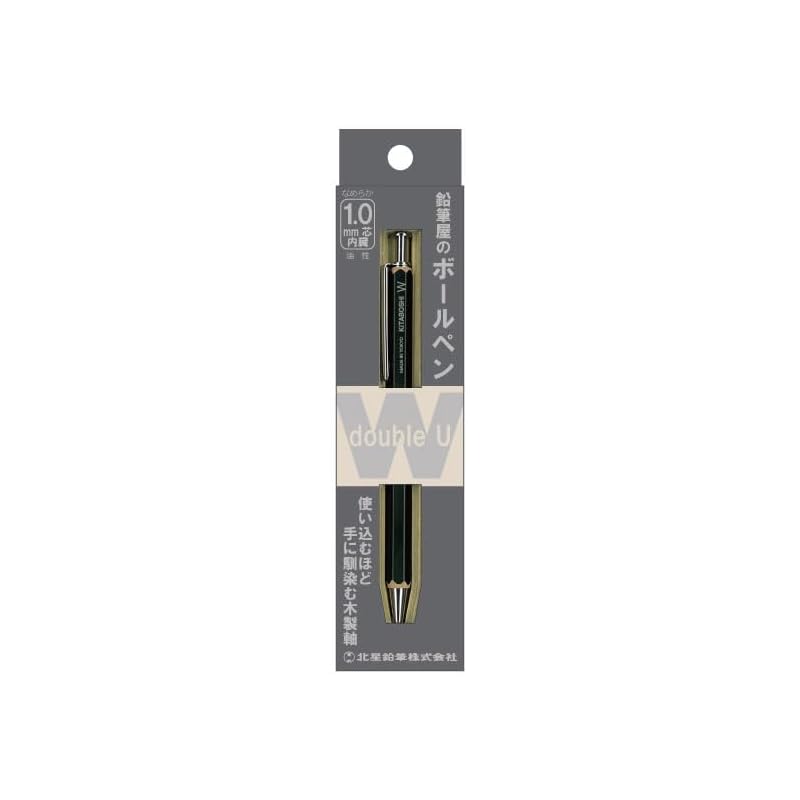 

north star pencil 1.0mm ballpoint pen wooden barrel dark green 1 piece (W-600DG)
