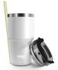 [Japan Only] TYESO Tumbler with Straw, Water Bottle, Sports Bottle, Straw Bottle with Lid, Vacuum Insulated, 600ml, Vacuum Quencher, Thermos,