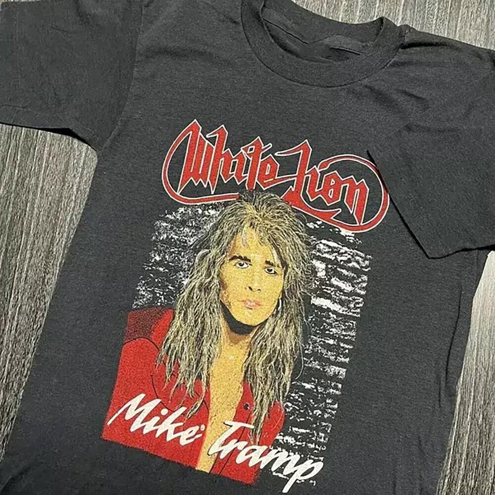 Майк Трамп Винтажная футболка White Lion 80-х Классическая черная Унисекс S-5XL Унисекс футболка S