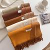 2024 High-End Versatile Women's Cashmere Scarf Shawl - Solid Color for Autumn & Winter Warmth