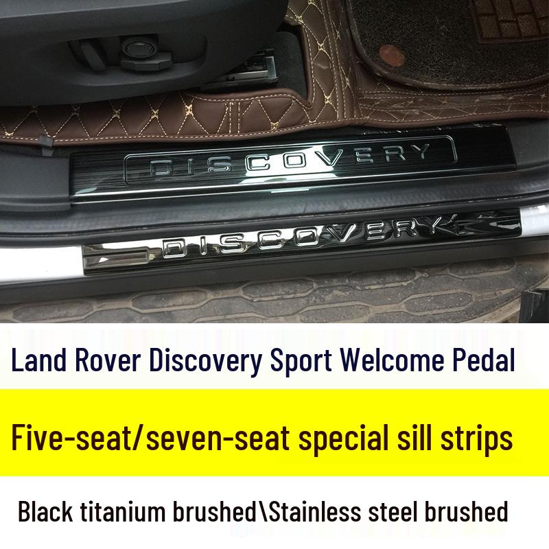 Discover Sport Stainless Steel Welcome Pedal & Sill Strip - Black Titanium, 5-Seat & 7-Seat Options