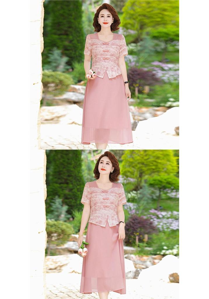 Summer High-End Mesh Skirt 2026: Stylish, Waist-Cinched, Belly-Concealing Dress for Middle-Aged Women
