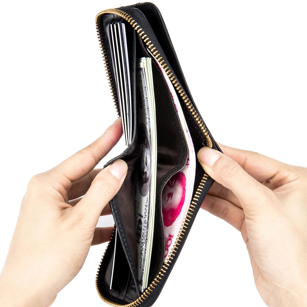 Leather Bifold Wallet for Men Travel Purse Pouch Gift