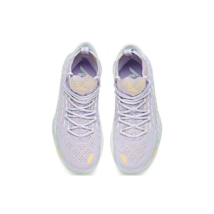 Anta Pechoin X  Shock Absorbing Non-Slip Durable Mid-Top Basketball Shoes Women Basketball Shoes Purple Green 122021102-3
