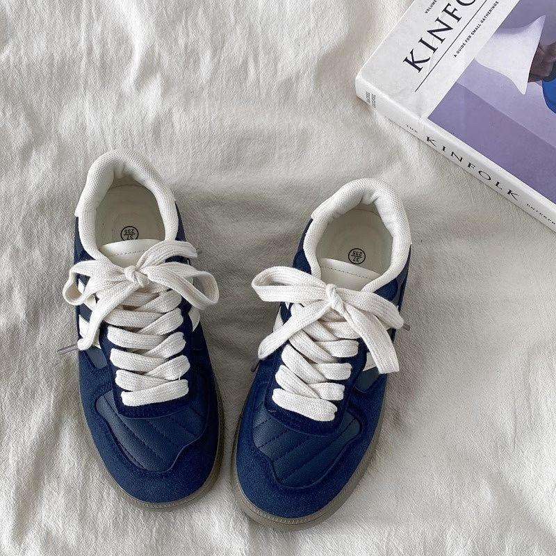 Navy blue women's retro niche versatile board shoes platform casual sports shoes