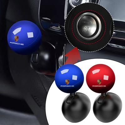 1Pcs Car Logo Push Start Button Lever Creative Protective Cover For Boxster Cayenne Panamera Macan Cayman 911 918 996 917 991