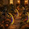 Lanterne de Jardin Chaudron de Sorcière avec Effet Luminescent pour Halloween et Décor Extérieur