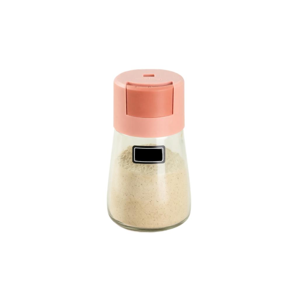Press-Type Salt Control Bottle Kitchen Measuring Seasoning Jar Household Spice Container Airtight Moisture-Proof Storage Organizer