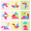 Wooden Tangram Puzzles For Kids With 7 Colored Pieces,Educational Brain Teaser Learning Toy For Boys And Girls Fun Party Favor
