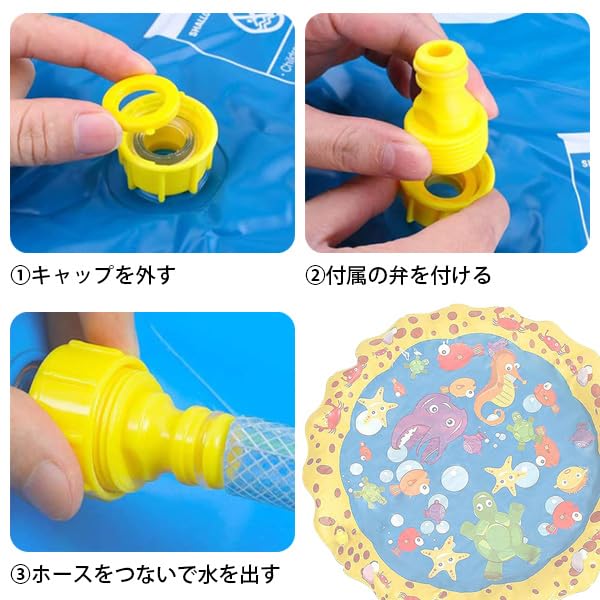 Remarks Japan Fountain for Water Vinyl Fountain Home Garden Mat, 100cm, Play, Pool, Pool, Use, Parent-Child Play, Children's