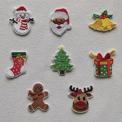 DIY Christmas Patch Santa Claus Thermo Adhesive Embroidered Patches On Clothes Patches For Babys Clothing Patch Christmas Gift