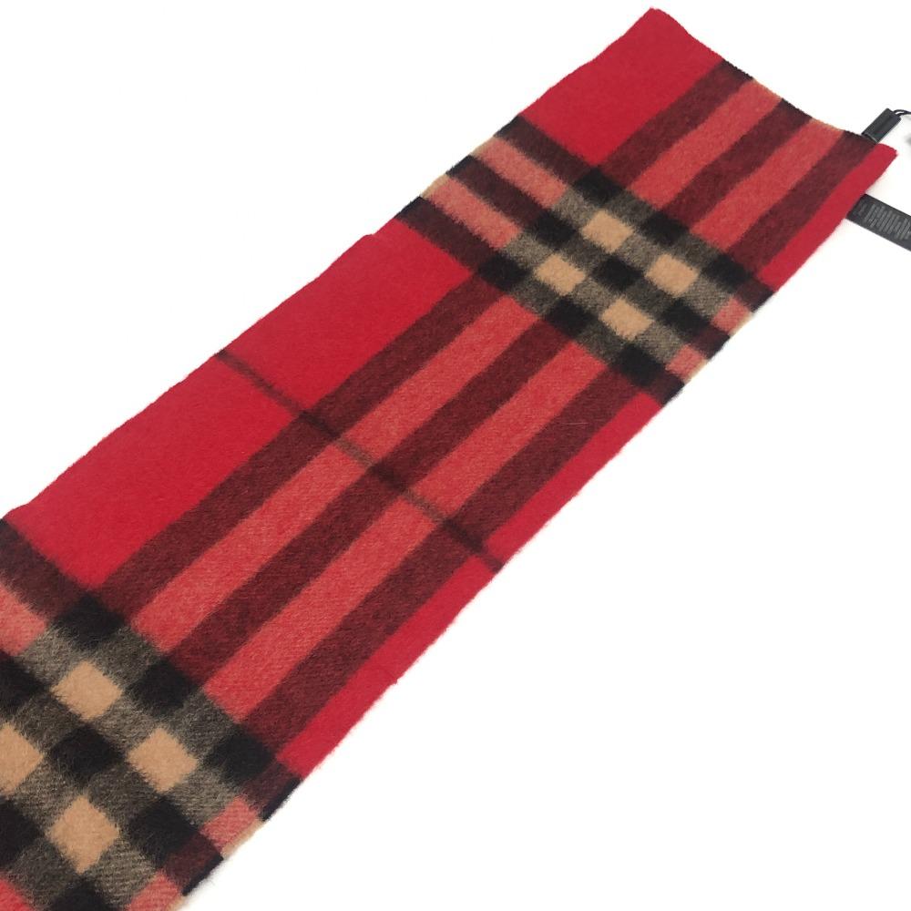 Burberry Prorsum Check Pattern Short Scarf Cashmere Red Unused