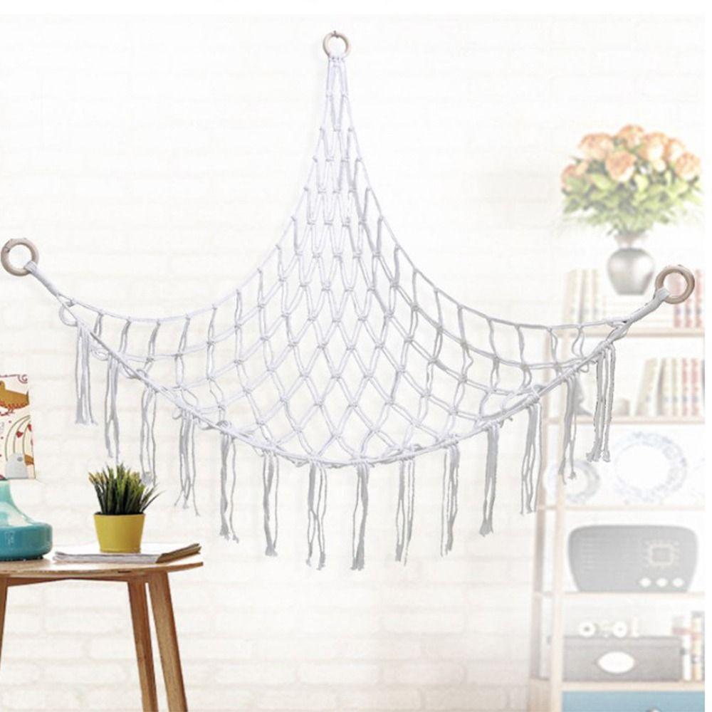 Macrame Stuffed Animals Hammock Net White Corner Hanging Mesh Girls Bedroom